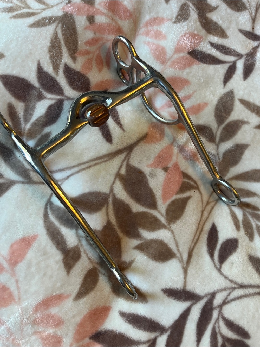 Western Horse Bit with Copper Roller Mouthpiece - Shiny Steel